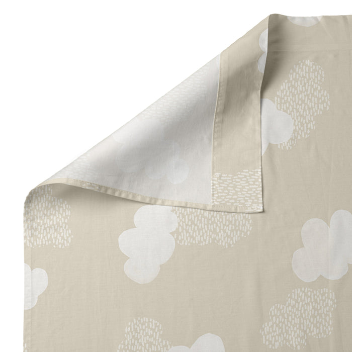 Clouds Laken Set ledikant 2-delig Beige Basic Kids, Beige, 100% katoen, de kwaliteit van 150 TC