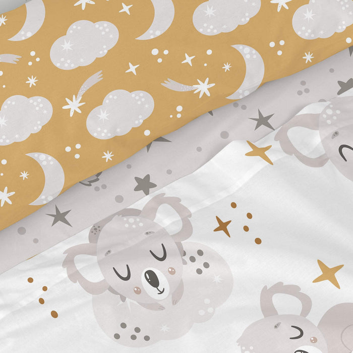 Baby koala Laken Set 2-delig Moshi Moshi, Veelkleurig, 100% katoen, de kwaliteit van 150 TC