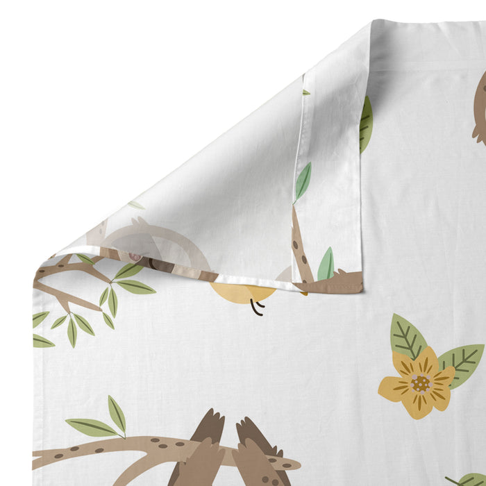 Happy sloth Laken Set ledikant 2-delig Moshi Moshi, Veelkleurig, 100% katoen, de kwaliteit van 150 TC