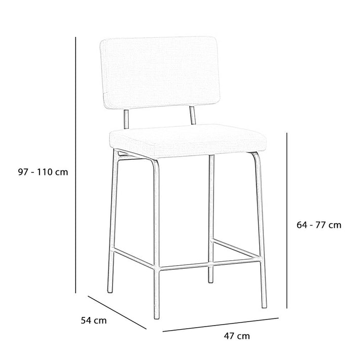 Bronx71 Industriële barkruk Espen cognac eco-leer 64-77 cm