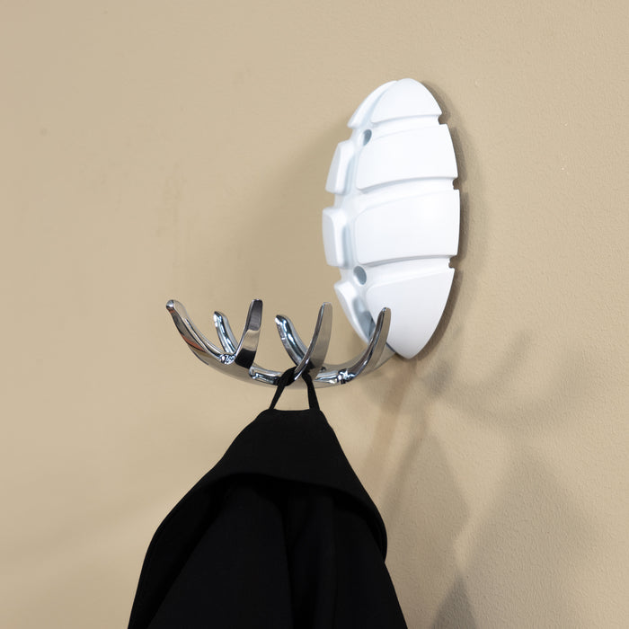 Spinder Design Bug Wandkapstok - Wit / Zilver