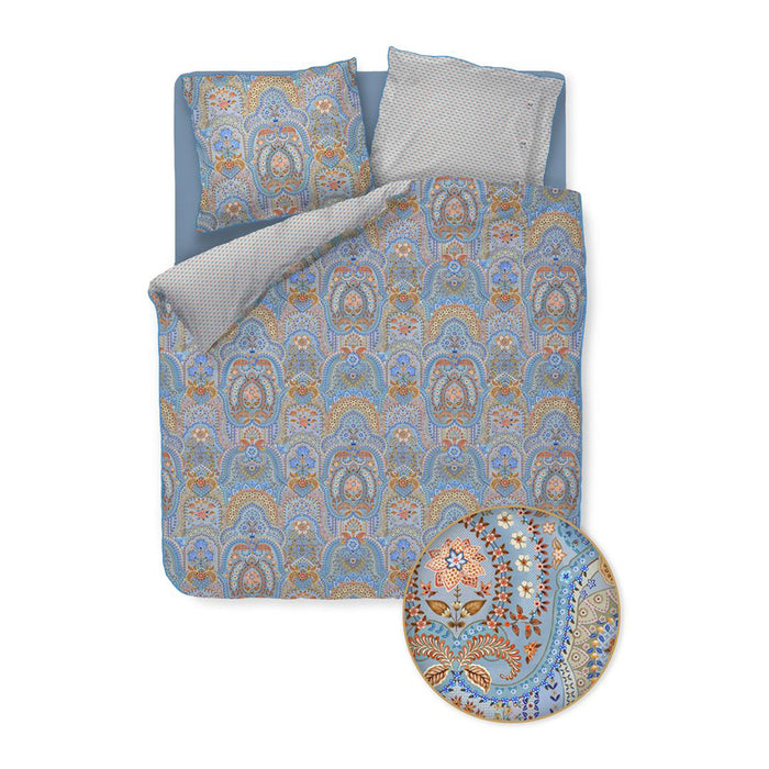Pip Studio Jabali Flower Dekbedovertrek 260 x 200/220 cm - Blauw