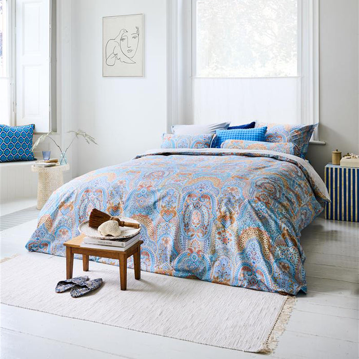Pip Studio Jabali Flower Dekbedovertrek 260 x 200/220 cm - Blauw