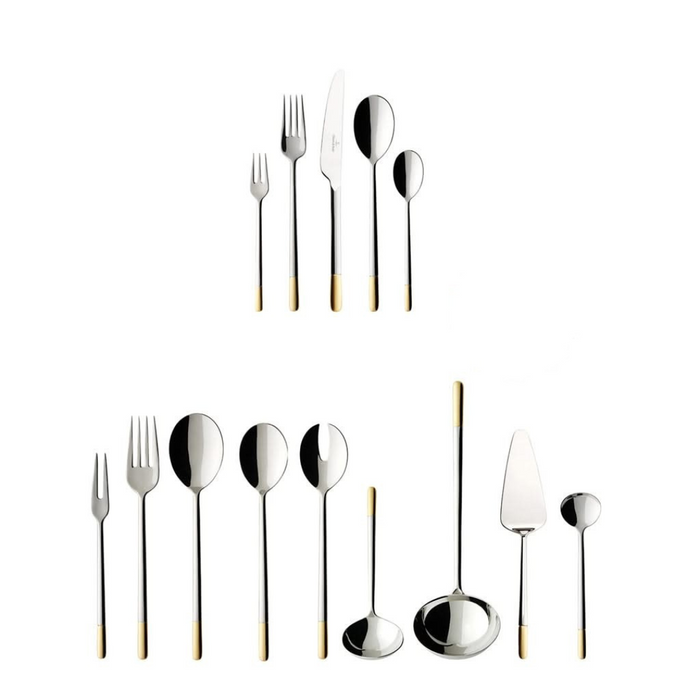 Villeroy & Boch Bestekset Ella - RVS - 70-delig | 12 personen - Verguld