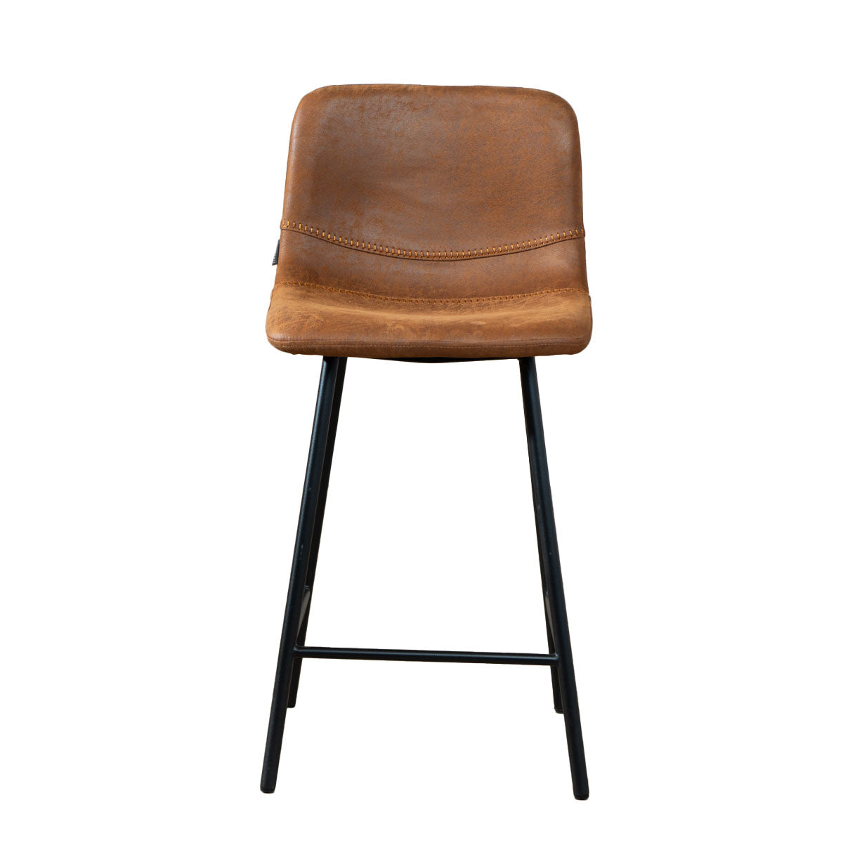 Bronx71 Industriële barkruk Mikky cognac eco-leer 65-78 cm
