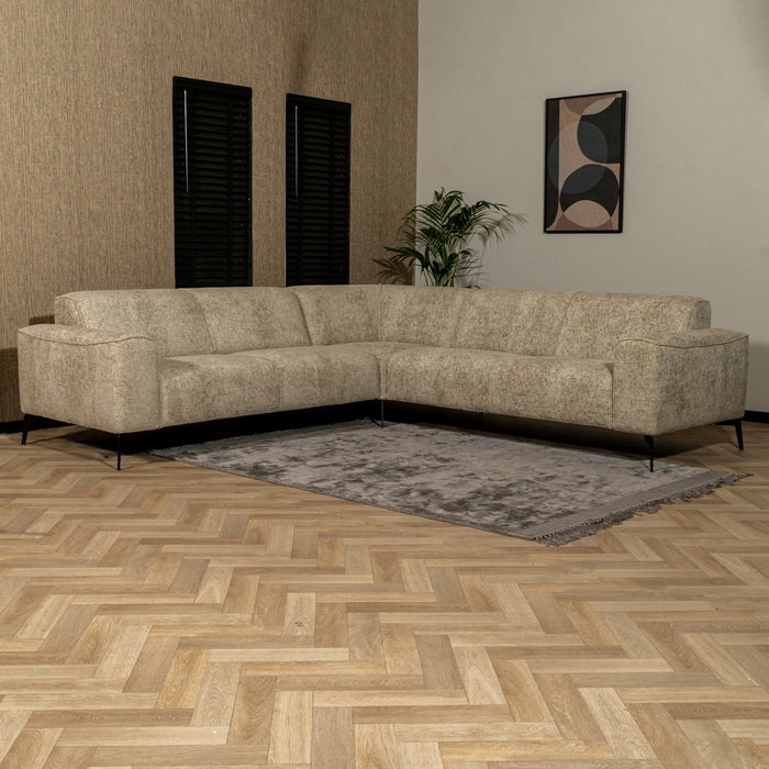 Bronx71 Hoekbank Vegas taupe stof chenille links|rechts