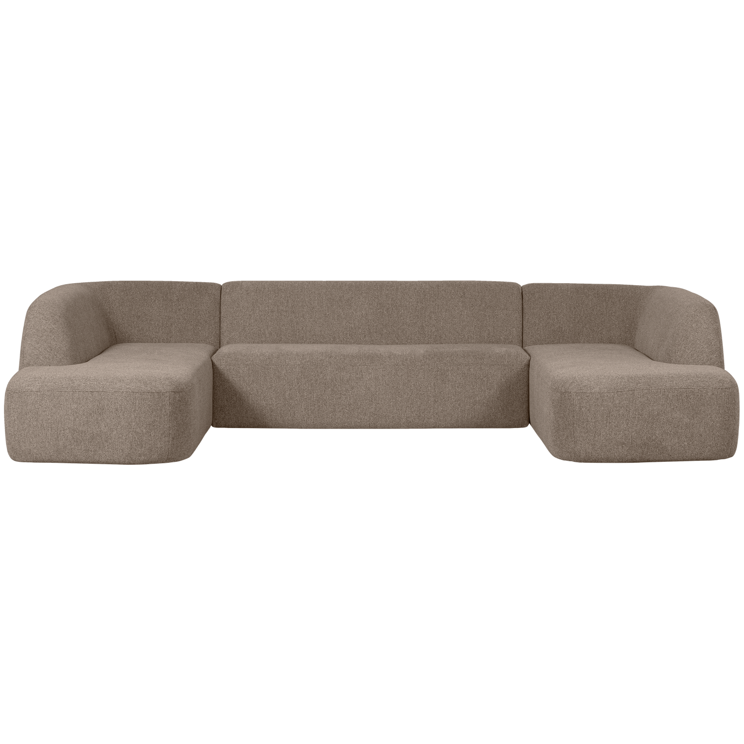 WOOOD Sloping U-Bank - Chenille - Lichtbruin Melange