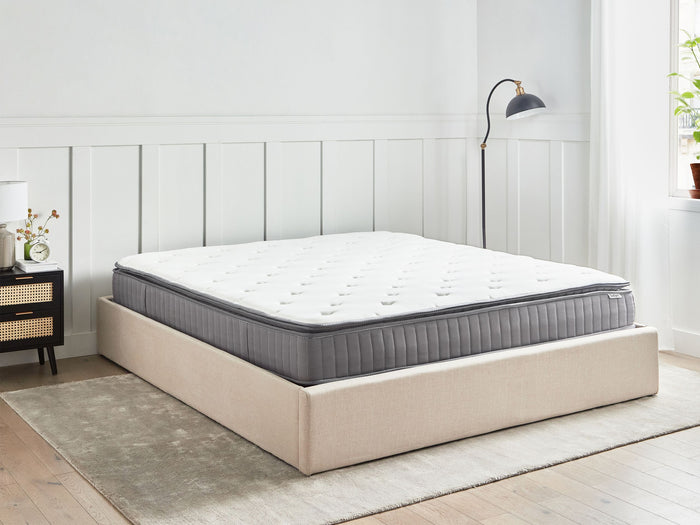 Beliani-PLEASANT-Pocketveringmatras medium-Wit-180x200 cm-Traagschuim