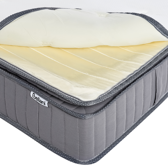 Beliani-PLEASANT-Pocketveringmatras medium-Wit-180x200 cm-Traagschuim