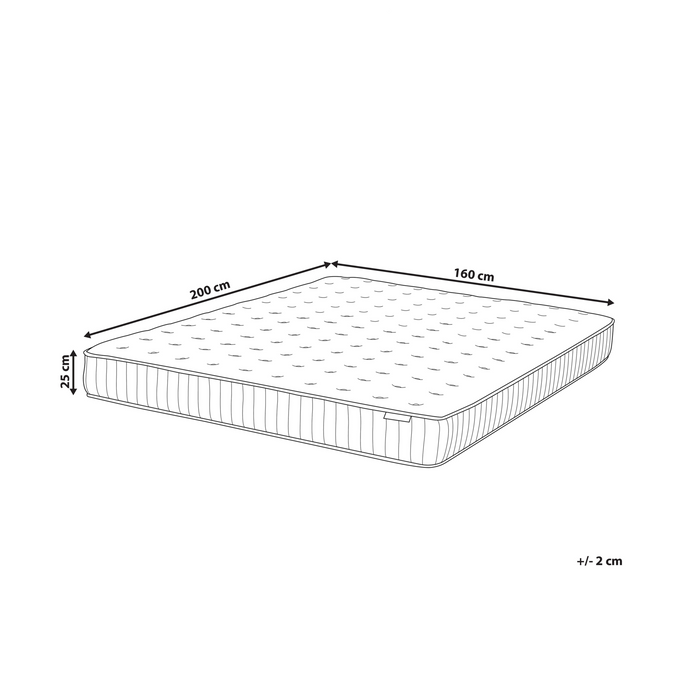 Beliani-PLEASANT-Pocketveringmatras medium-Wit-160x200 cm-Traagschuim