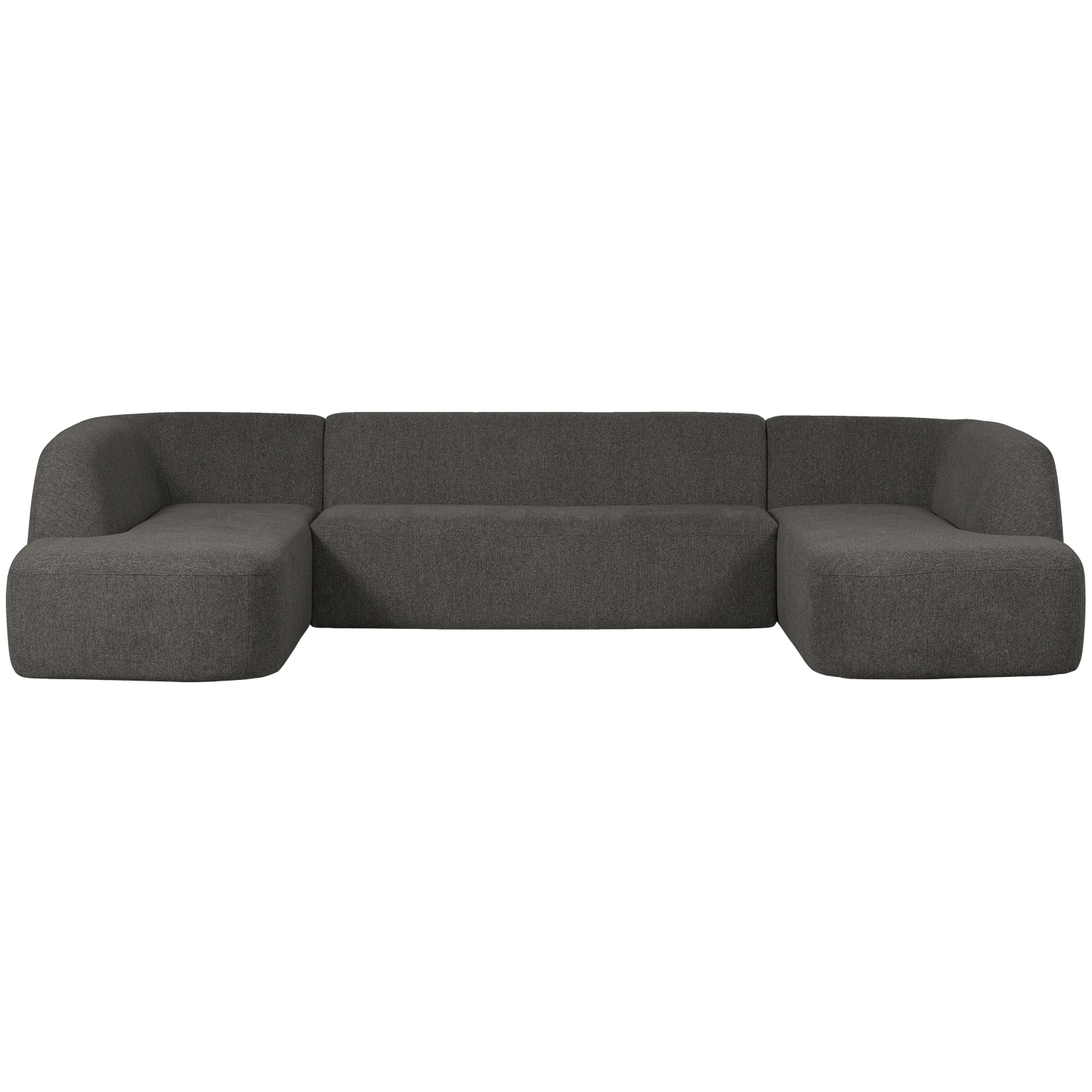WOOOD Sloping U-Bank - Chenille - Grijs/Zwart Melange
