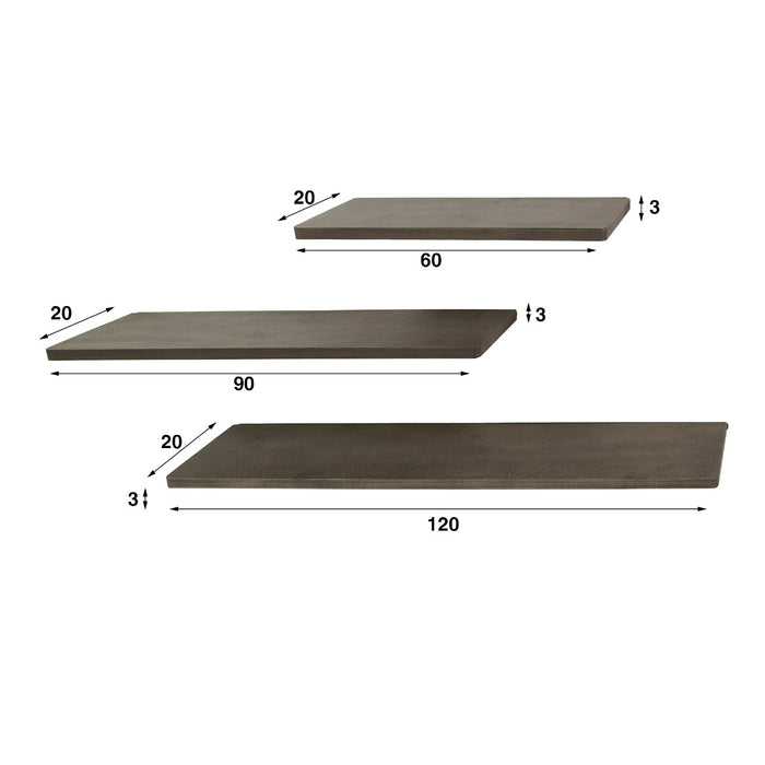 Fraaai Nowi wandschap set van 3 - brons antiek