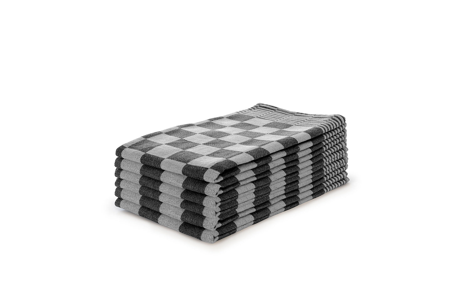 Eleganzzz Theedoekenset Blok 65x65cm - zwart|wit - set van 6