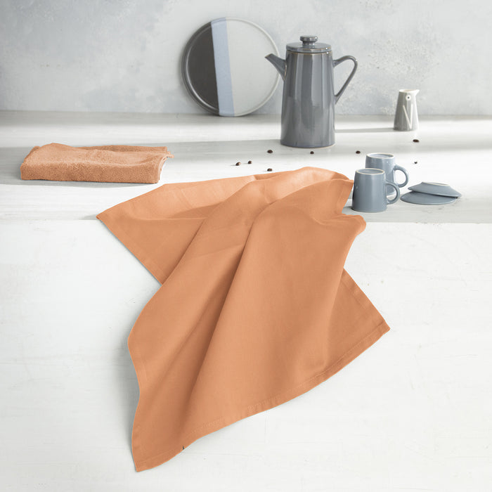 DDDDD keukendoek Logo - 50x55 cm - pastel peach - 6 stuks