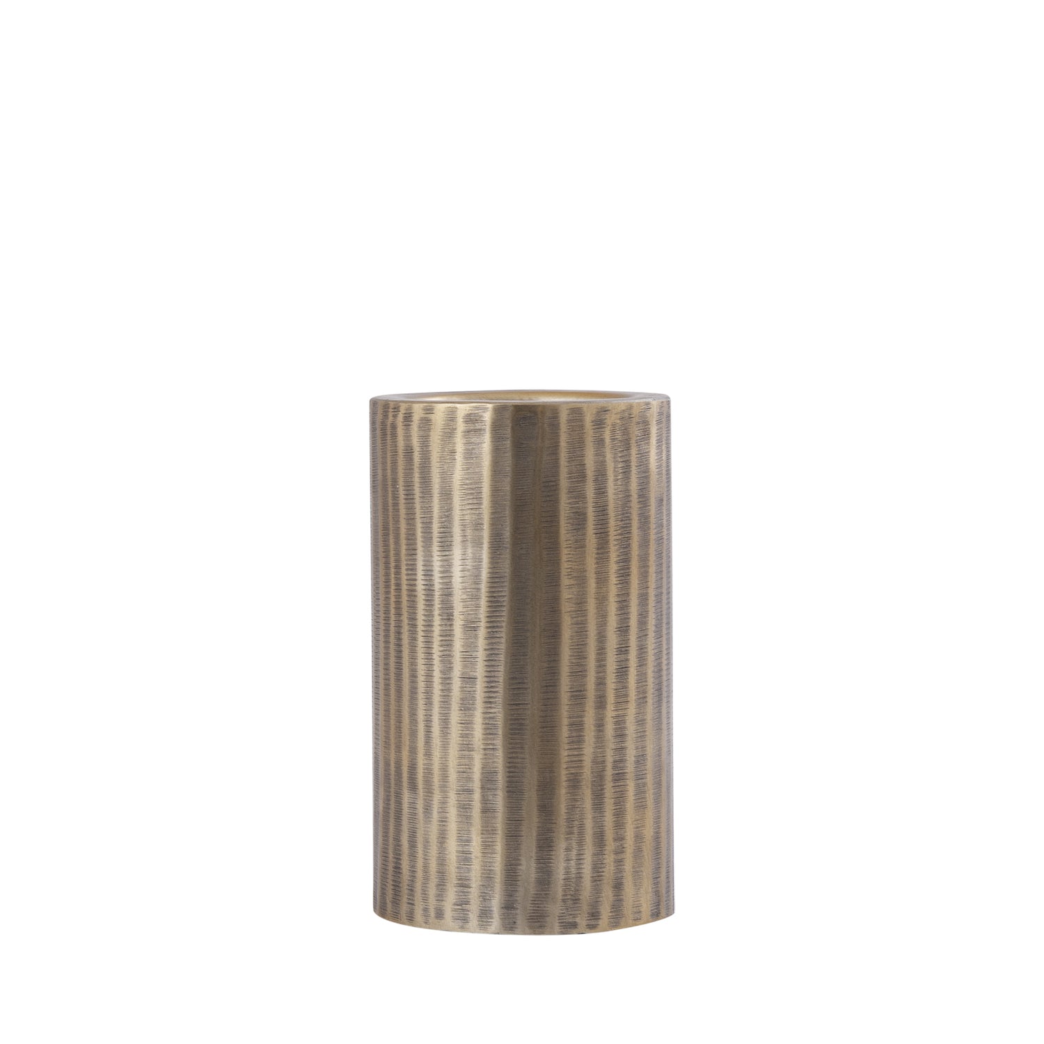 PTMD Jowad Antique Gold Alu Sheet Candle Holder Rib S