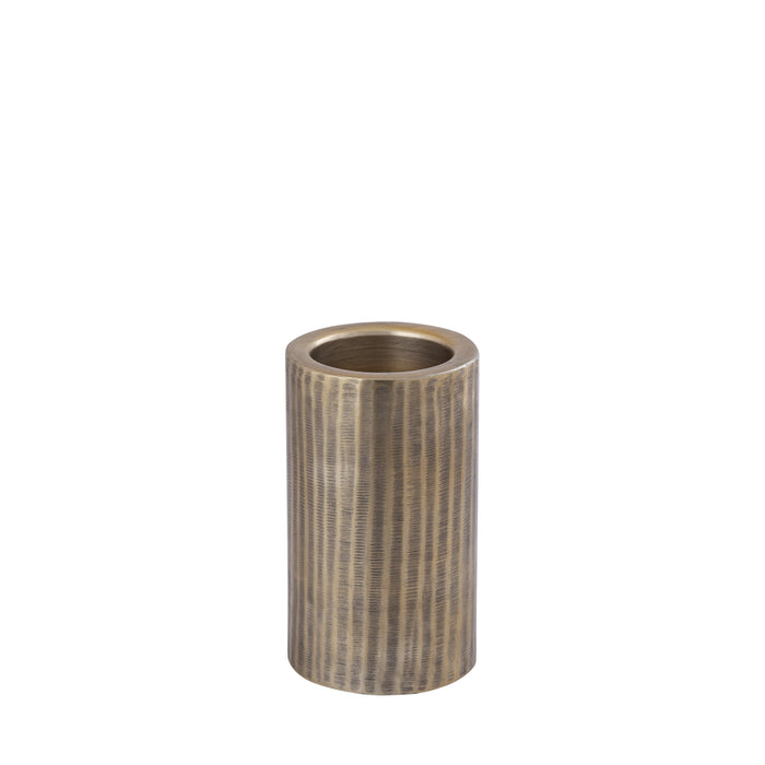 PTMD Jowad Antique Gold Alu Sheet Candle Holder Rib S