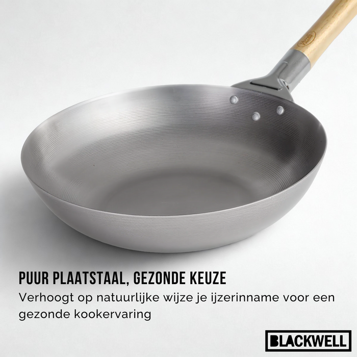 Cookinglife Wokpan Voccelli - Plaatstaal - ø 30 cm - zonder anti-aanbaklaag