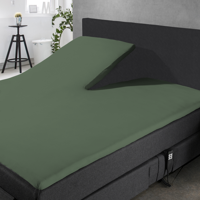Eleganzzz Splittopper Hoeslaken Perkal Katoen - grenat green