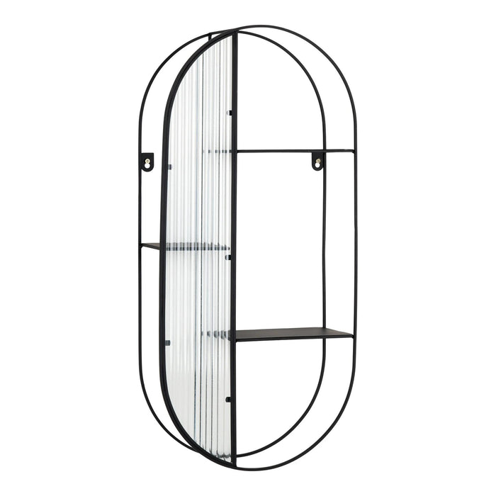QUVIO Wandrek Mila - 3 Planken - Staal - Glas - Zwart