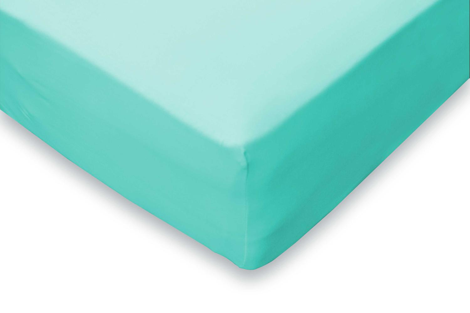 Eleganzzz Hoeslaken Jersey Katoen Stretch 35cm Hoge Hoek - aqua