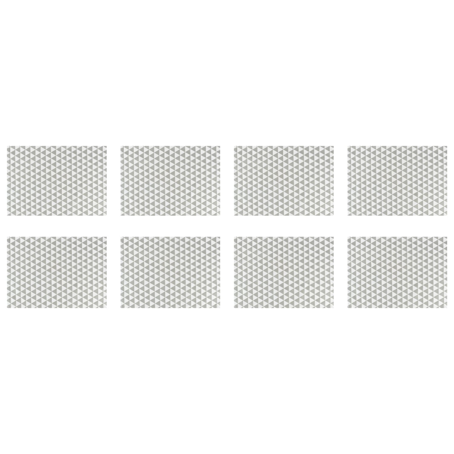 Krumble Theedoek Driehoek patroon - Grijs|wit - Set van 8