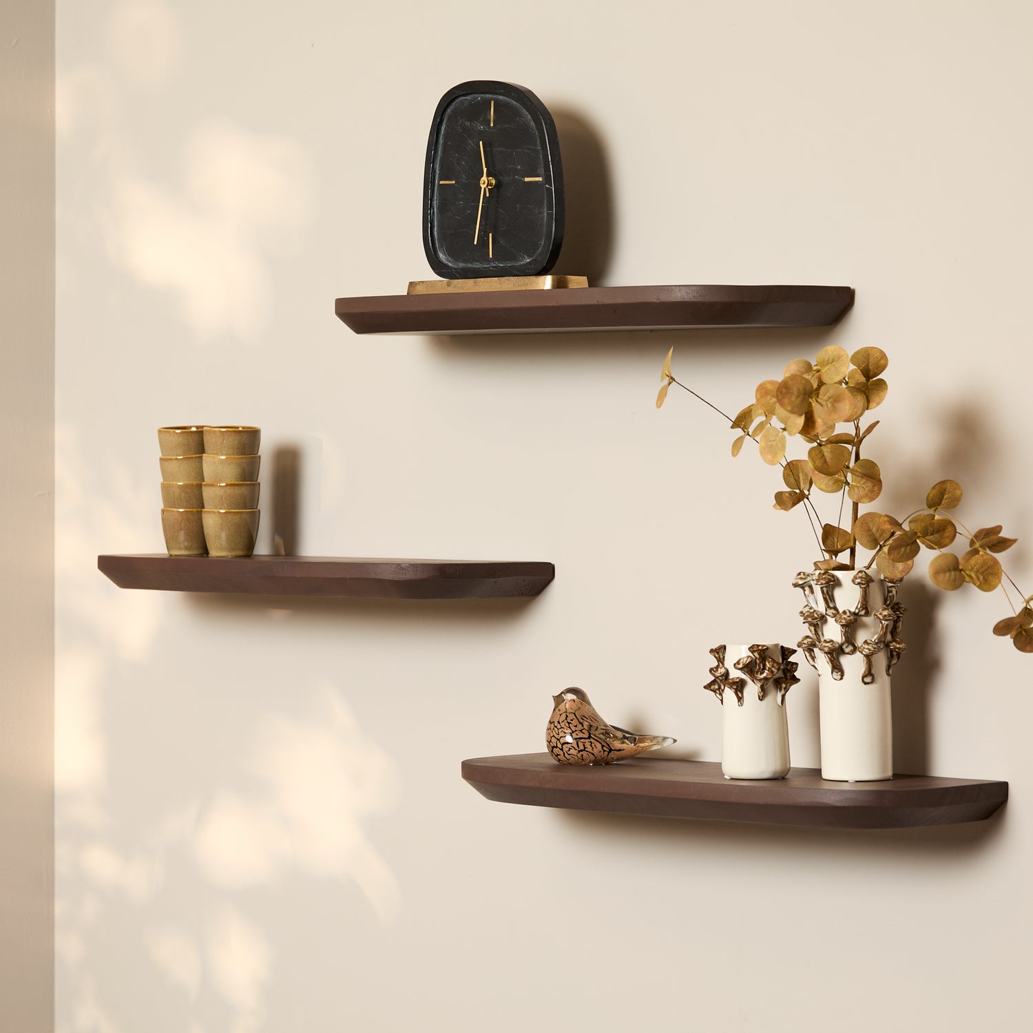 Starfurn Wandplank Gusta Walnut | 60 cm | Set van 3