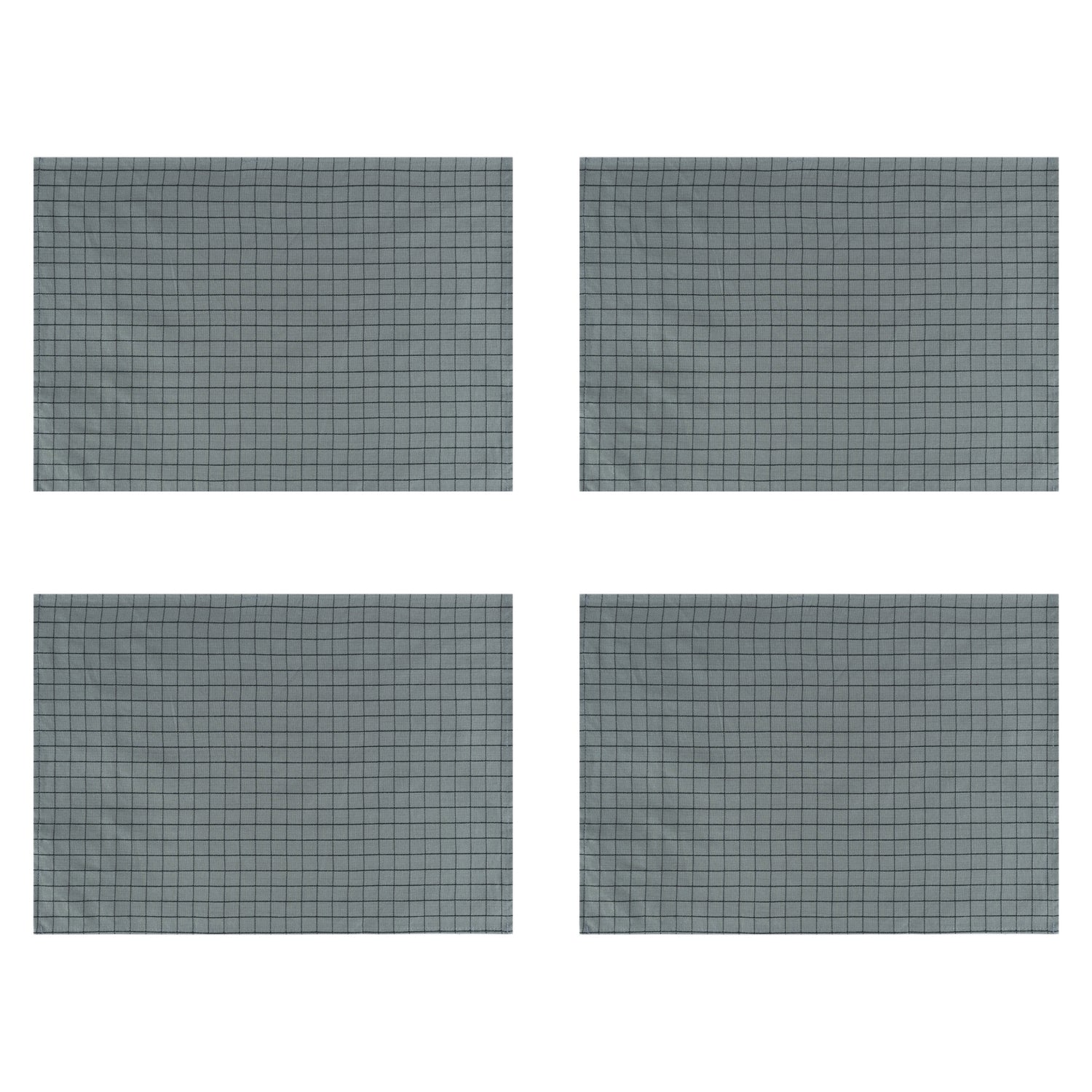 Krumble Theedoek met ruitpatroon klein - 40 x 60 cm - Katoen - Grijs
