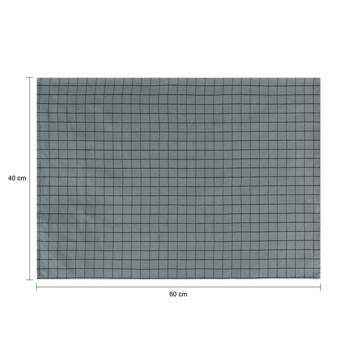 Krumble Theedoek met ruitpatroon klein - 40 x 60 cm - Katoen - Grijs