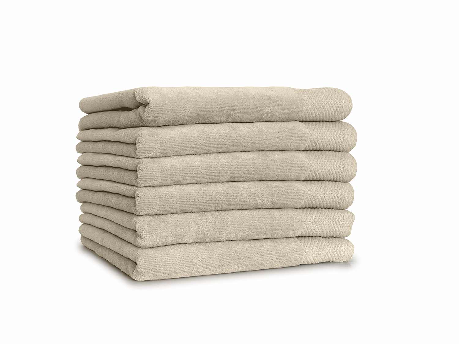 LINNICKVelours Handdoek  Katoen 60x110cm - sand - Set van 6
