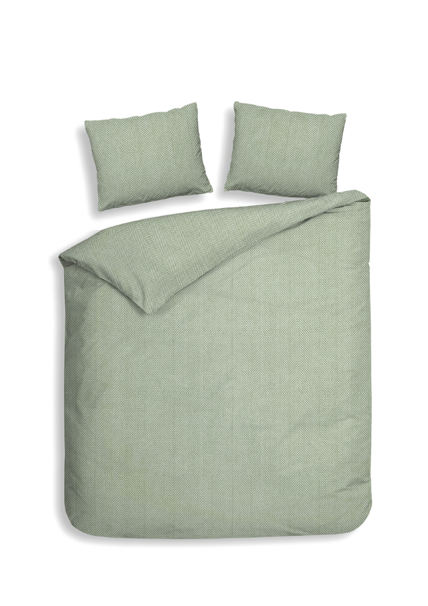 Heckett Lane Dekbedovertrek Flanel Spina - laurel green