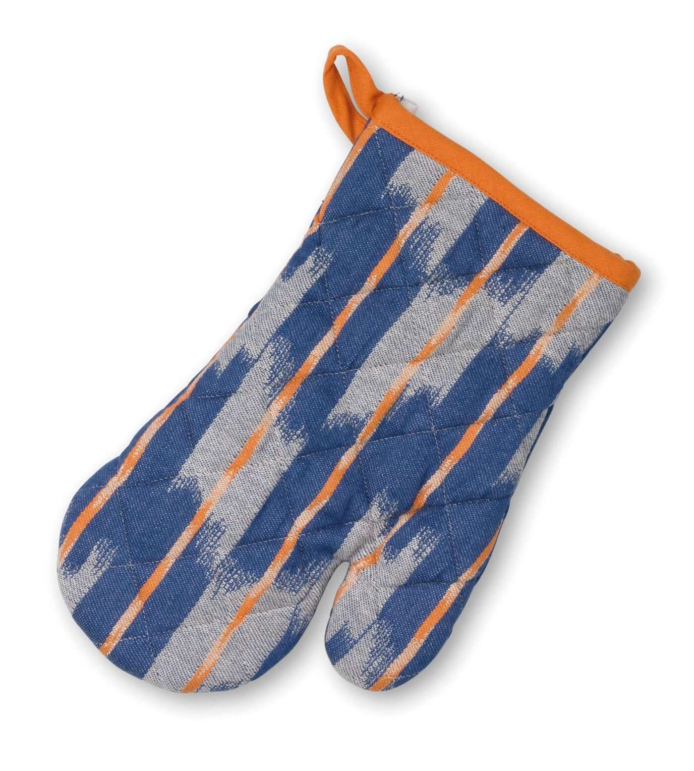 Kela - Ovenwant, Ovenhandschoen, Set van 4 Stuks, Katoen, Blauw, Oranj