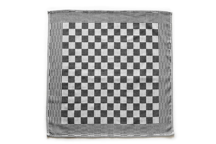 Eleganzzz Theedoekenset Blok 65x65cm - zwart|wit - set van 10