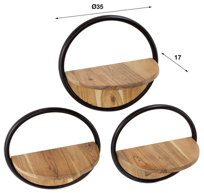 Davidi Design Milla Rond Wandschap Set van 3