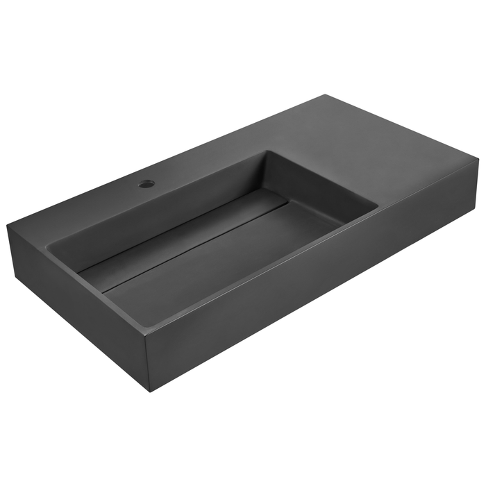 Beliani - CUSCO - Wastafel - Zwart - 90 x 48 cm - Mineraalgietwerk