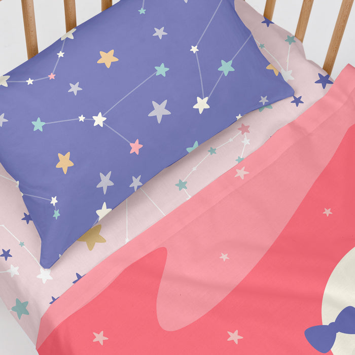 Moon dream Laken Set ledikant 2-delig Happynois, Veelkleurig, 100% katoen, de kwaliteit van 150 TC