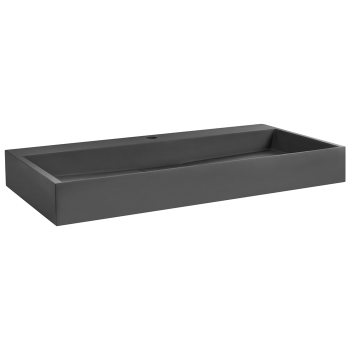 Beliani - QUENKO - Wastafel - Zwart - 90 x 46 cm - Mineraalgietwerk