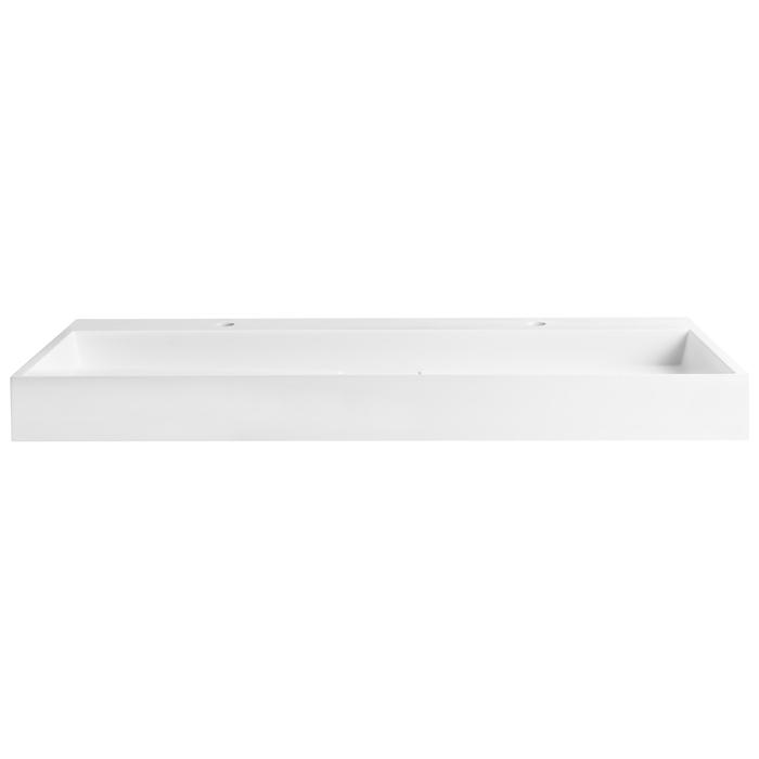 Beliani-QUENKO-Dubbele wastafel-Wit-120 x 46 cm-Mineraalgietwerk