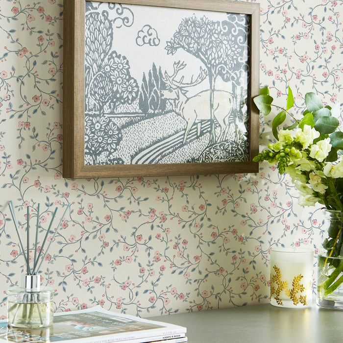 Laura Ashley Belncow Sprig Behang - Bloemen - 10mx52cm - Blauw