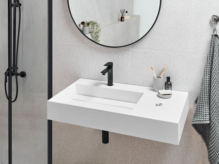 Beliani - CUSCO - Wastafel - Wit - 90 x 48 cm - Mineraalgietwerk