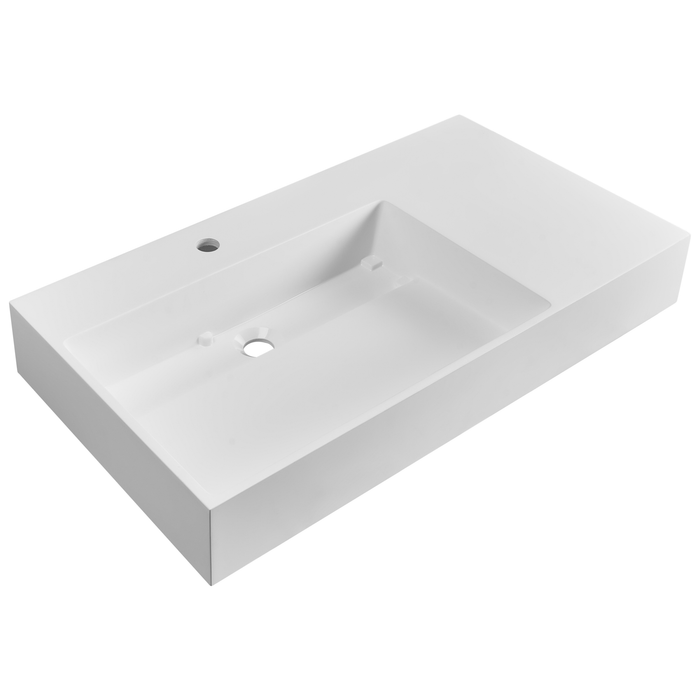 Beliani - CUSCO - Wastafel - Wit - 90 x 48 cm - Mineraalgietwerk