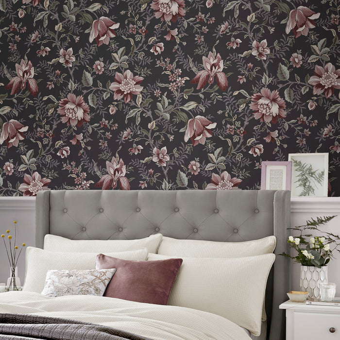 Laura Ashley Edita�s Garden Behang - Bloemen - 10mx52cm - Blauw