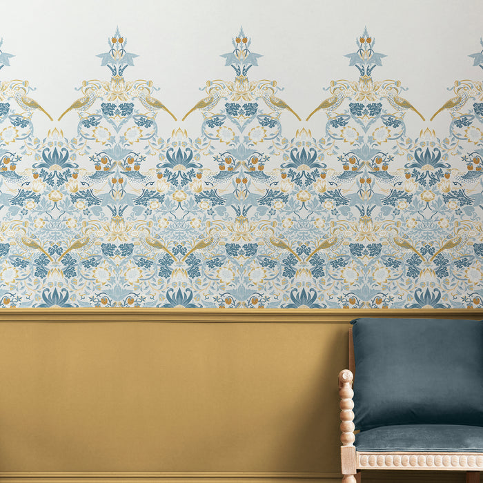 William Morris at Home Fotobehang Strawberry Thief Soft Blue