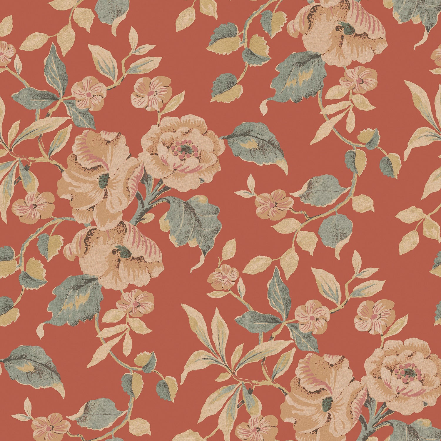 Laura Ashley Alyworth Trail Behang - Bloemen - 10mx52cm - Rood