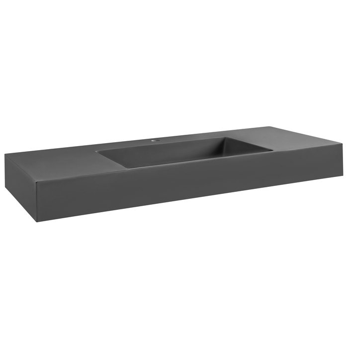 Beliani - CUSCO - Wastafel - Zwart - 120 x 48 cm - Mineraalgietwerk
