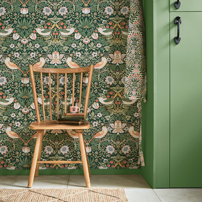 William Morris at Home vliesbehang Strawberry Thief Rich Green