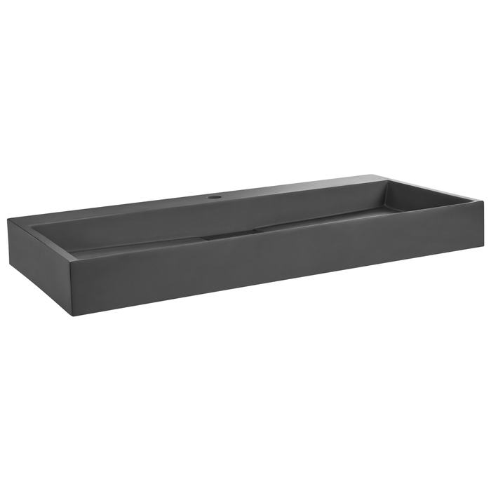 Beliani - QUENKO - Wastafel - Zwart - 100 x 46 cm - Mineraalgietwerk