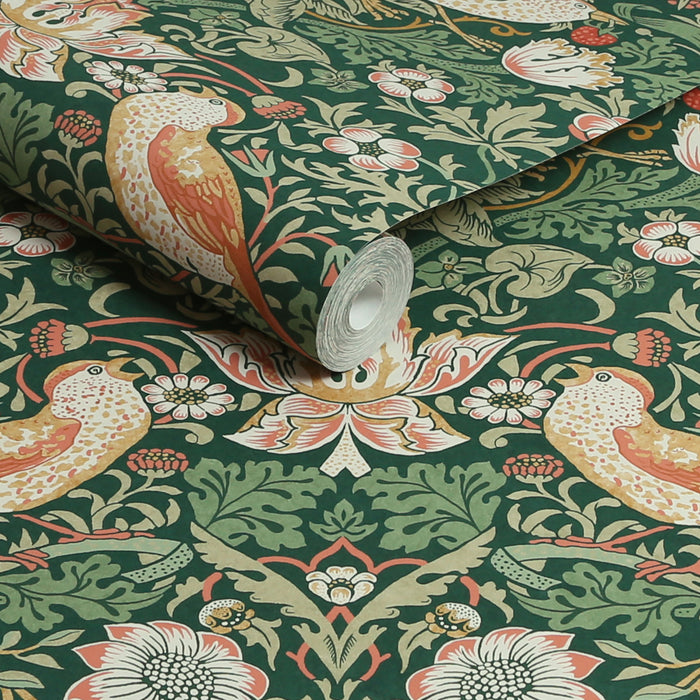 William Morris at Home vliesbehang Strawberry Thief Rich Green