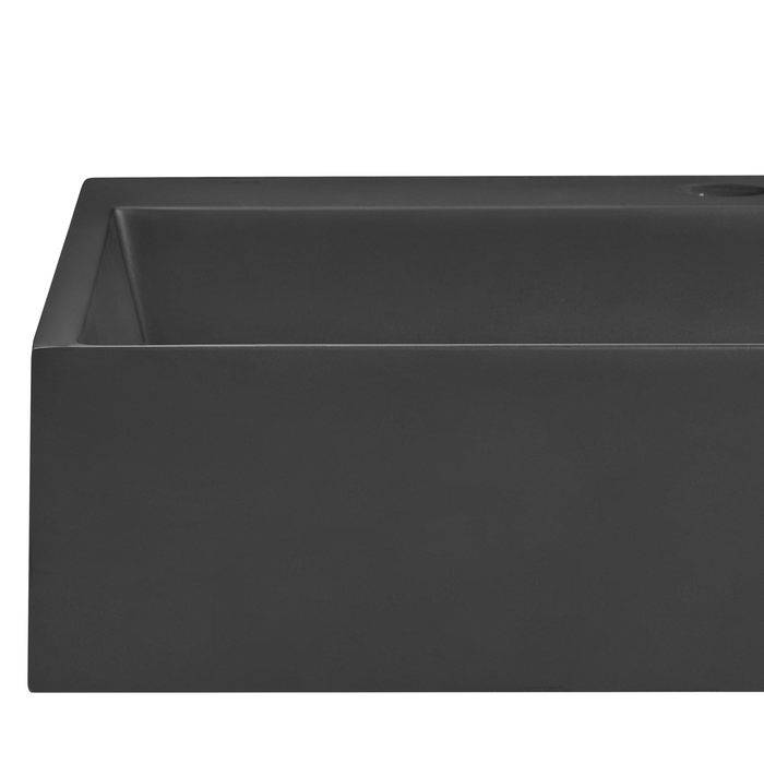 Beliani - QUENKO - Wastafel - Zwart - 100 x 46 cm - Mineraalgietwerk