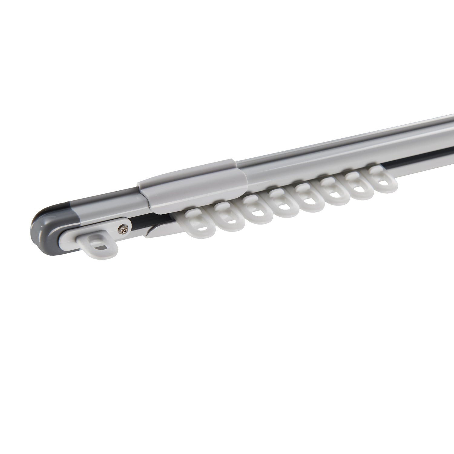 ACAZA - Gordijnrail - Uitschuifbaar van 100 tot 180 cm - Aluminium - Gebroken Wit