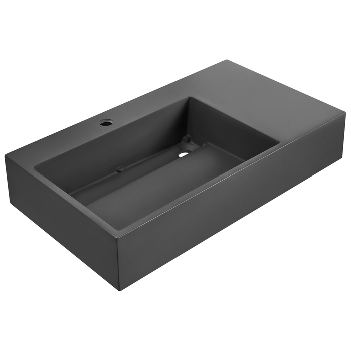 Beliani - CUSCO - Wastafel - Zwart - 75 x 43 cm - Mineraalgietwerk